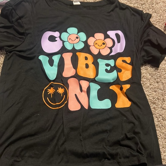 VEUC worn 1x 10/12 preppy smiley daisy girls tshirts - Picture 6 of 9